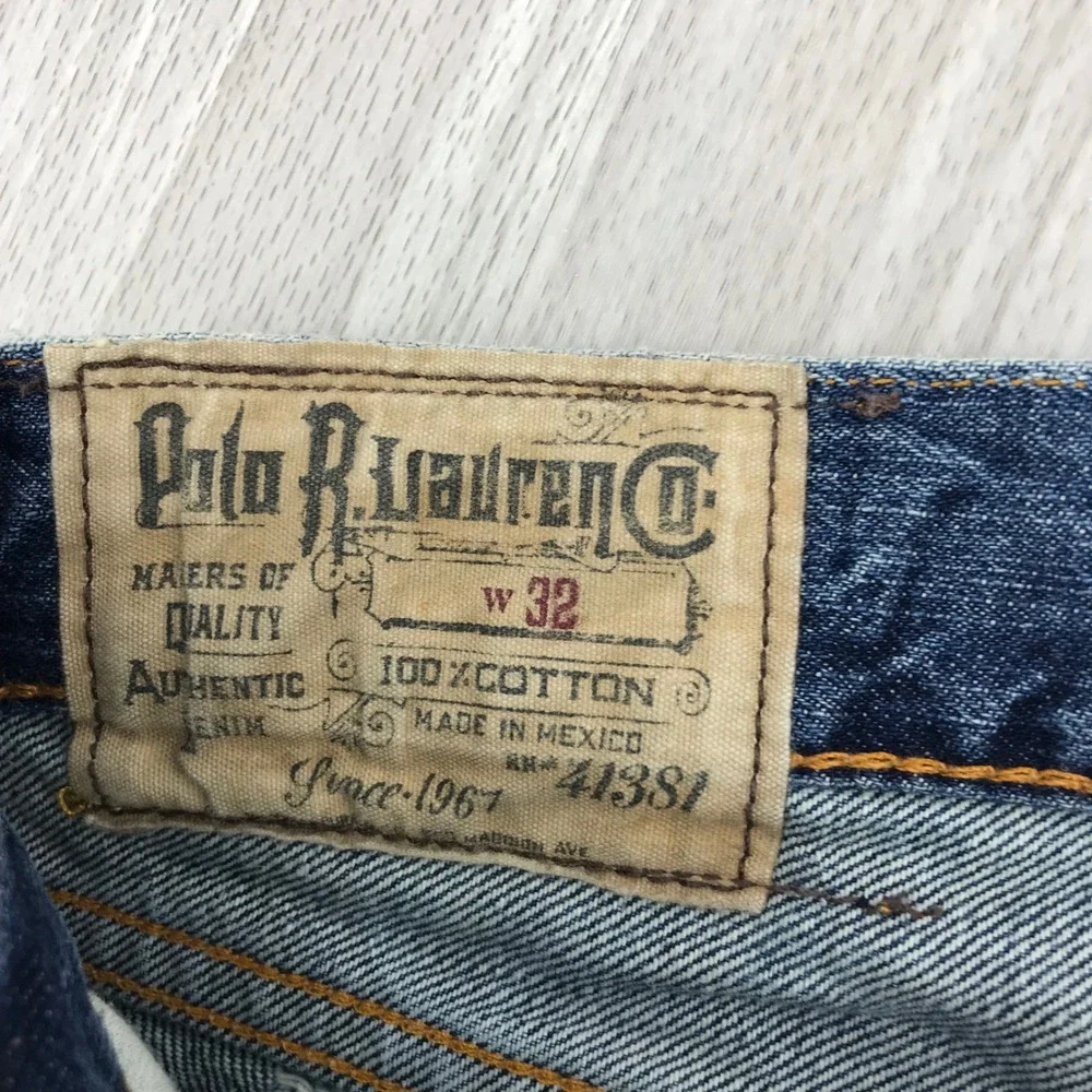 Polo Ralph Lauren Distressed Denim‎ Shorts Medium Wash Raw Hem Size 32